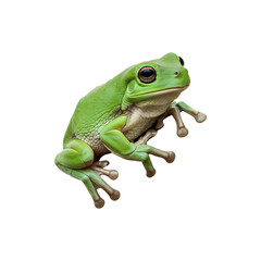Green tree frog isolated on white background exotic mphibian perfect for wildlife, rainforest, and anima stock photography