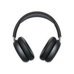 Modern black over ear headphones audio listening
