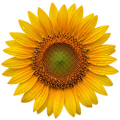Vibrant sunflower bloom detailed petals summer flower nature beauty isolated transparent