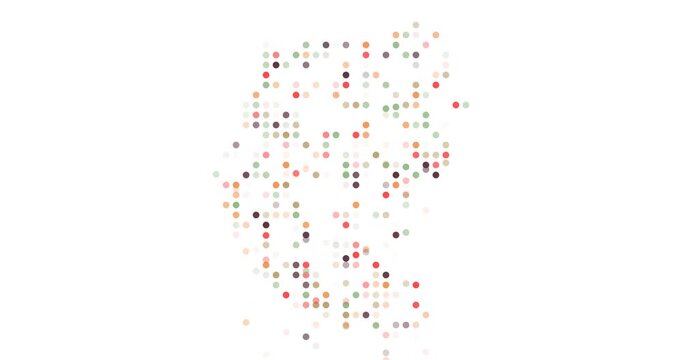 Vibrant Particles Creating Sudan Outline