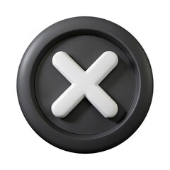 Obraz premium 3d cross button icon isolated on transparent background