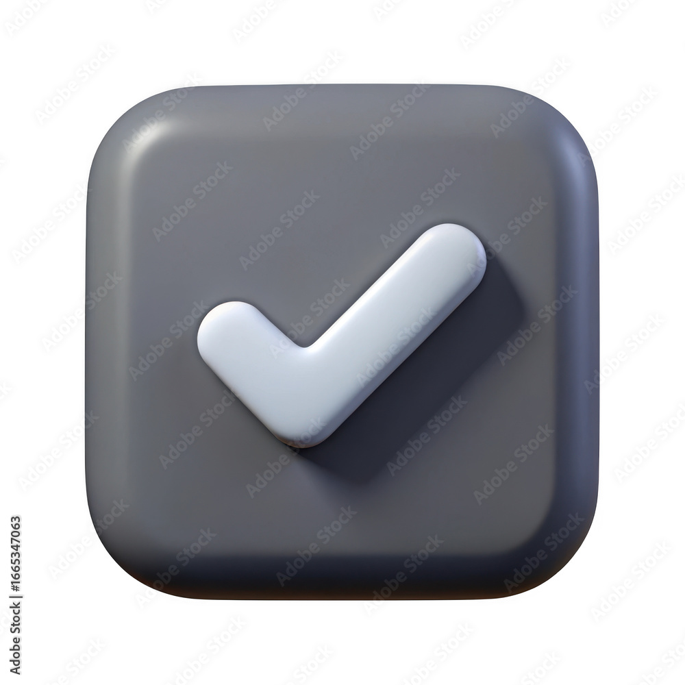 Poster 3d check mark icon isolated on transparent background