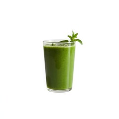 Vibrant green smoothie with mint garnish blended drink