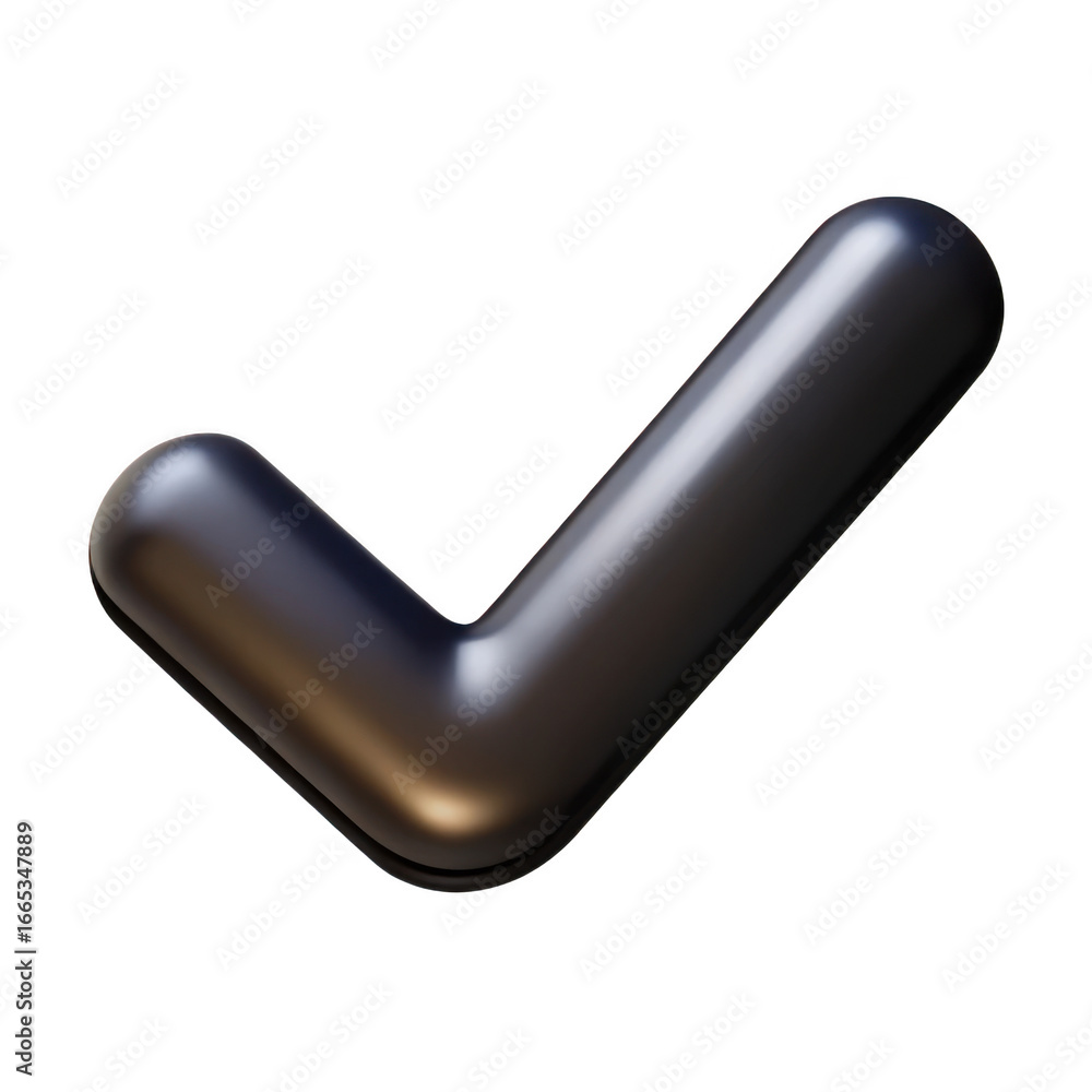 Poster 3d check mark symbol isolated on transparent background