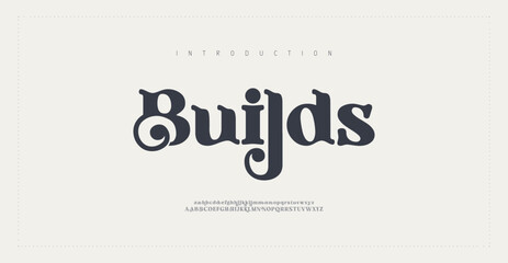 Fototapeta premium Builds Modern luxury beauty font alphabet logo. Typography beautiful minimal elegant classic letter serif fonts fashion wedding vintage retro logos. vector illustration 