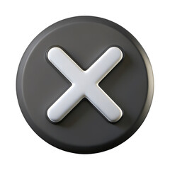 Obraz premium 3d cross button icon isolated on transparent background