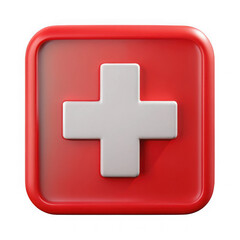 Obraz premium Modern 3d rendered swiss flag symbol clean contemporary design featuring a red square with white cross