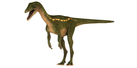 Realistic depiction of a green dinosaur roaring.
