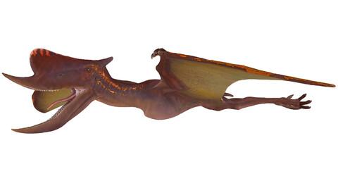 Realistic depiction of a flying pterosaur © Ilie