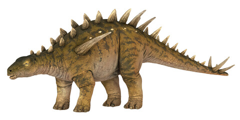 Realistic model of armored dinosaur Stegosaurus
