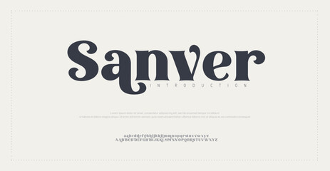 Sanver Elegant alphabet letters font logo. Typography luxury classic lettering serif fonts decorative wedding vintage retro logos, design for fashion,beauty shop and brand . vector illustration
