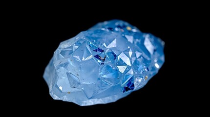 Fototapeta premium blue topaz crystal gemstone on black background