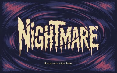 Nightmare text effect style. Editable text effect halloween theme.
