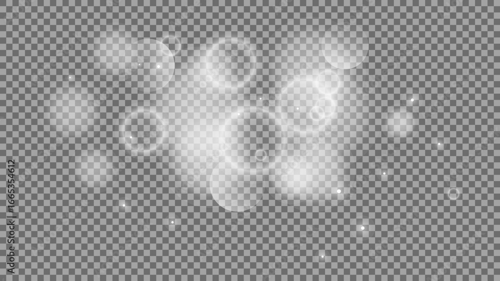 Poster bokeh circles on transparent background
