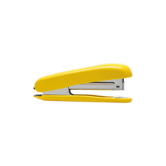 Bright yellow stapler isolated on white background ymbolizing office tools, stationery, and productivit essentials