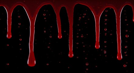 Dripping Blood Texture for Halloween Isolated on Black Background