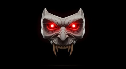 Terrifying Vampire Mask with Glowing Red Eyes for Halloween