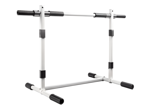 White weight rack for dumbbells and barbells isolated on transparent background - Powered by Adobe
