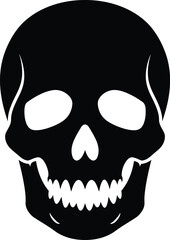 A black and white illustration of a human skull Eps 10