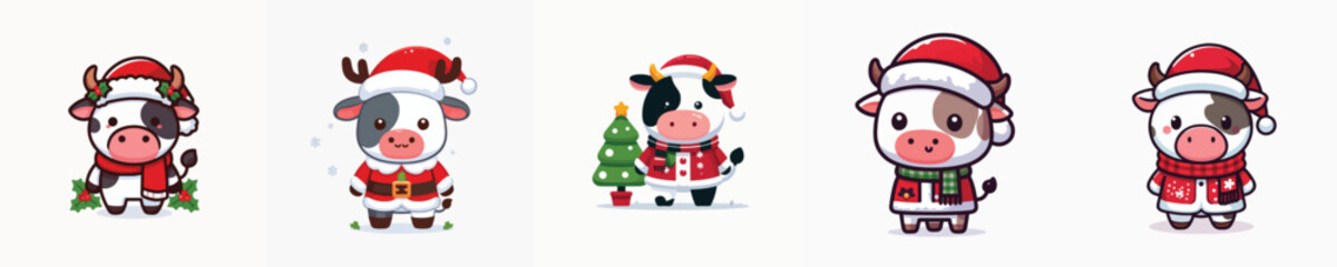 cute cow vector christmas costume