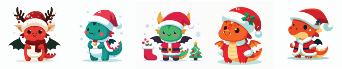 cute dragon vector christmas costume