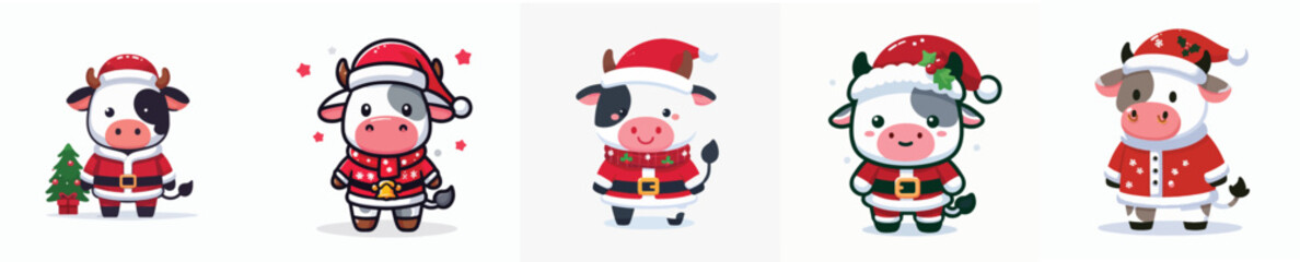 cute cow vector christmas costume