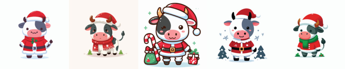 cute cow vector christmas costume