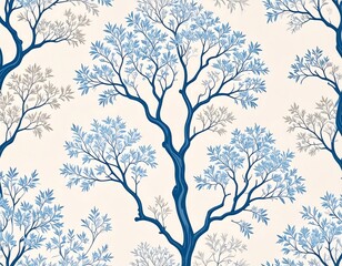 Obraz premium Floral tree pattern on light beige