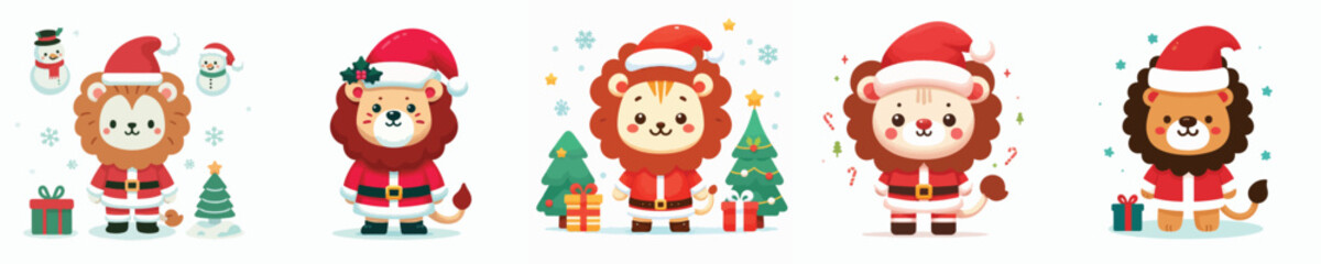 cute lion vector christmas costume