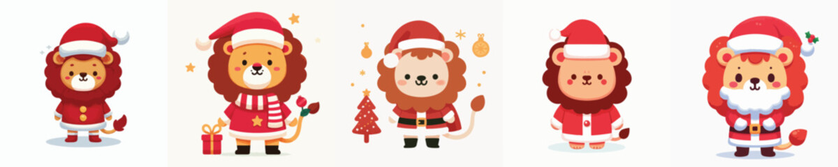 cute lion vector christmas costume