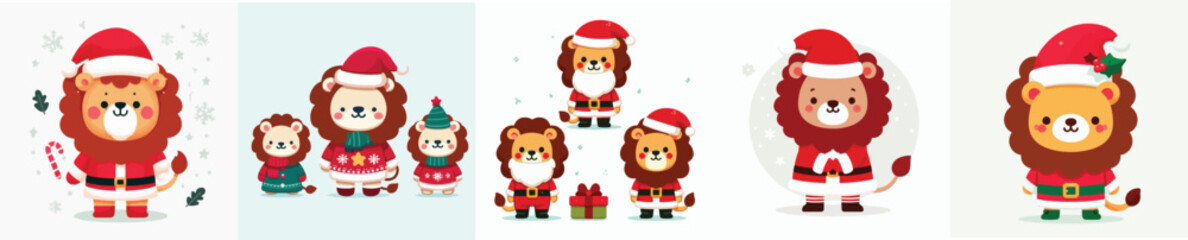 cute lion vector christmas costume