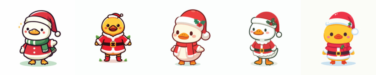 cute duck vector christmas costume