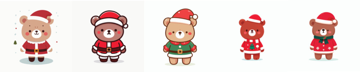 cute bear vector christmas costume