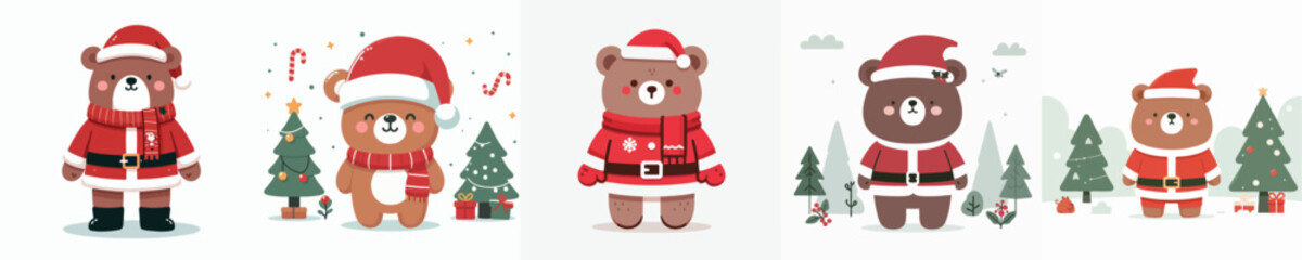 cute bear vector christmas costume