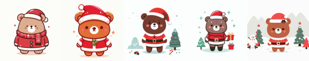 cute bear vector christmas costume