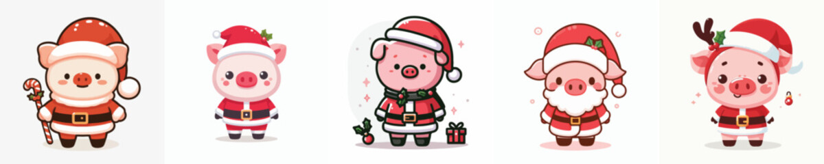 cute pig vector christmas costume
