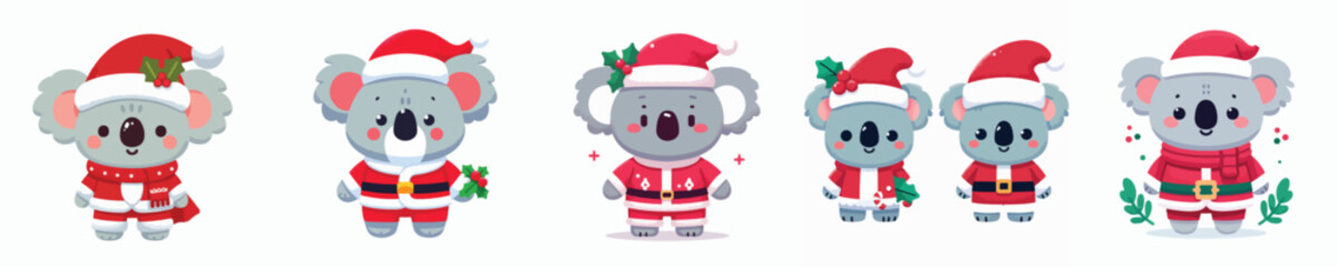 cute koala vector christmas costume