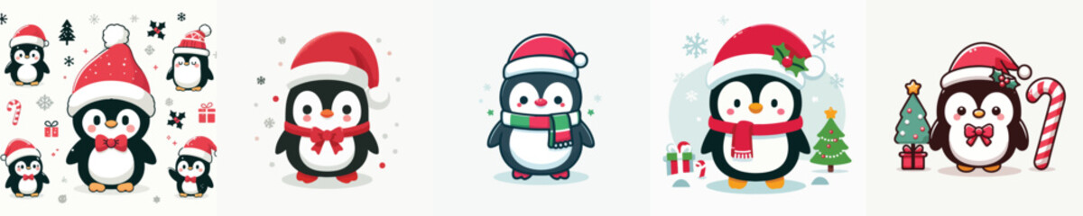 cute penguin vector christmas costume