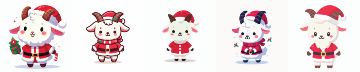 Fototapeta premium cute goat vector christmas costume