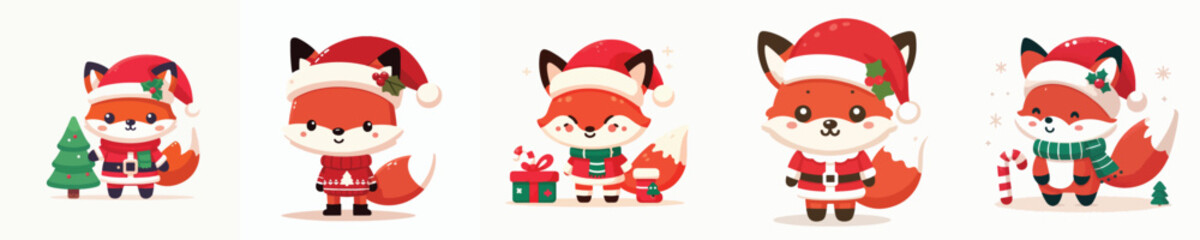 cute fox vector christmas costume