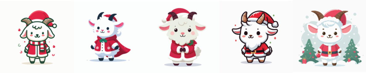 cute goat vector christmas costume