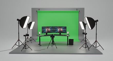 Professional video production studio setup