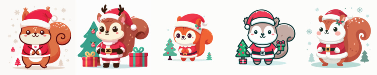 cute squirrel vector christmas costume
