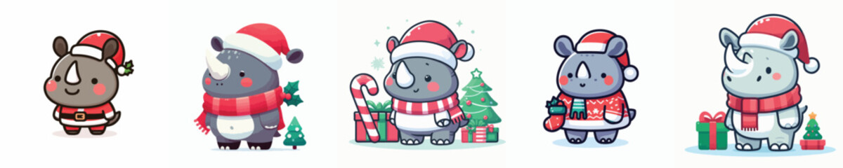 funny rhino vector christmas costume