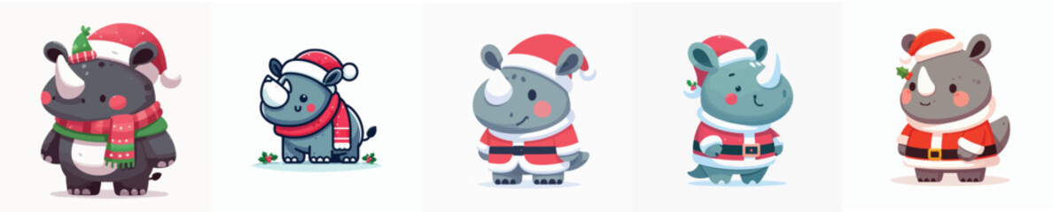 funny rhino vector christmas costume