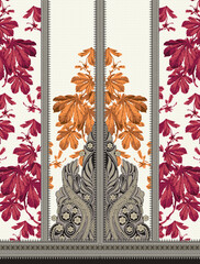 Digital design Kurti Front Side With Digital Background