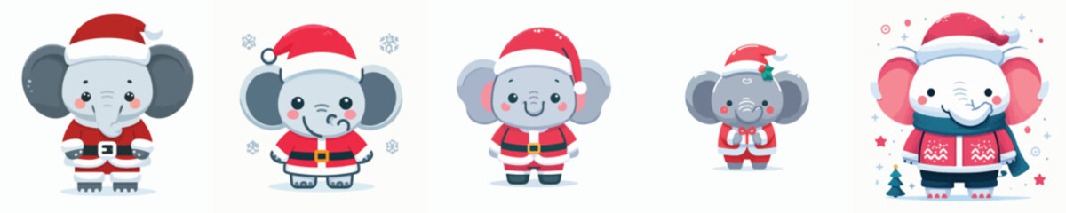cute elephant vector christmas costume