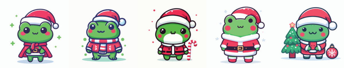 cute frog vector christmas costume