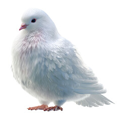 Obraz premium PNG of A beautiful white dove, symbolizing peace and purity, stands gracefully with its fluffy plumage and bright eyes.