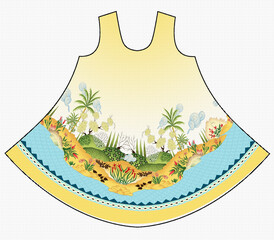 Digital design Kurti Front Side With Digital Background